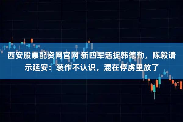 西安股票配资网官网 新四军活捉韩德勤,陈毅请示延安:装作不认识,混在俘虏里放了